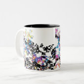 ばら色のつる植物のコーヒー・マグ ツートーンマグカップ (正面左)