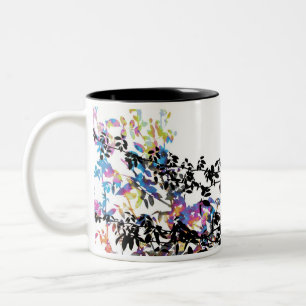 ばら色のつる植物のコーヒー・マグ ツートーンマグカップ