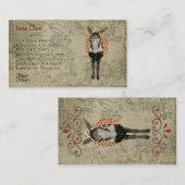 ばら色のろばの白いヴィンテージの名刺 名刺 (正面/裏面)