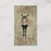 ばら色のろばの白いヴィンテージの名刺 名刺 (裏面)