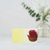 ばら色のカップケーキの名刺のテンプレート 名刺 (スタンド正面)
