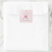 ばら色のステッカーをあなたのための愛と作られる スクエアシール (バッグ)
