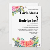 ばら色のスペインのな結婚式招待状を夢を見ること 招待状 (正面/裏面)