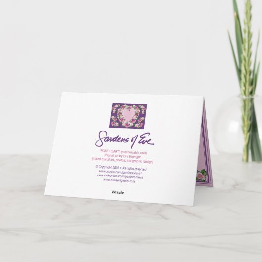 ばら色のハートのカスタム・カード シーズンカード (裏面)