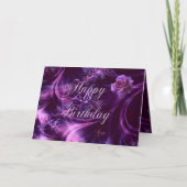 ばら色のバースデー・カードを夢を見ること カード (正面)