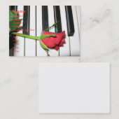 ばら色のピアノプロフィールカード 名刺 (正面/裏面)