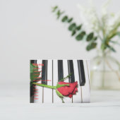 ばら色のピアノプロフィールカード 名刺 (スタンド正面)