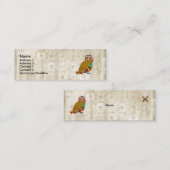 ばら色のフクロウの石灰水の花のヴィンテージの名刺 スキニー名刺 (正面/裏面)