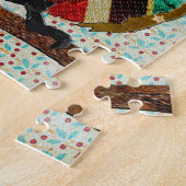 ばら色のフクロウの花のパズル ジグソーパズル (側面)