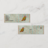 ばら色のフクロウの花のヴィンテージの名刺 スキニー名刺 (正面/裏面)