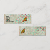 ばら色のフクロウの花のヴィンテージの名刺 スキニー名刺 (正面/裏面)