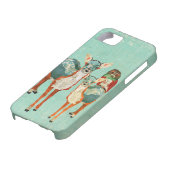 ばら色のフクロウのiPhoneの箱を持つこはく色及び紺碧のシカ Case-Mate iPhoneケース (下部)