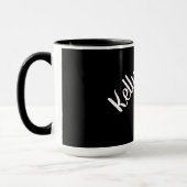 ばら色のモノグラムのコーヒー・マグ マグカップ (左)