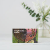 ばら色のワイングラスのブドウ園 名刺 (スタンド正面)