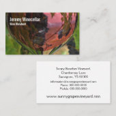 ばら色のワイングラスのブドウ園 名刺 (正面/裏面)