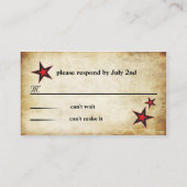 ばら色の入れ墨カスタムでパーソナライズなRSVP エンクロージャーカード (裏面)