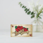 ばら色の入れ墨カスタムでパーソナライズなRSVP エンクロージャーカード (スタンド正面)