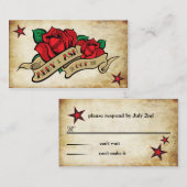 ばら色の入れ墨カスタムでパーソナライズなRSVP エンクロージャーカード (正面/裏面)