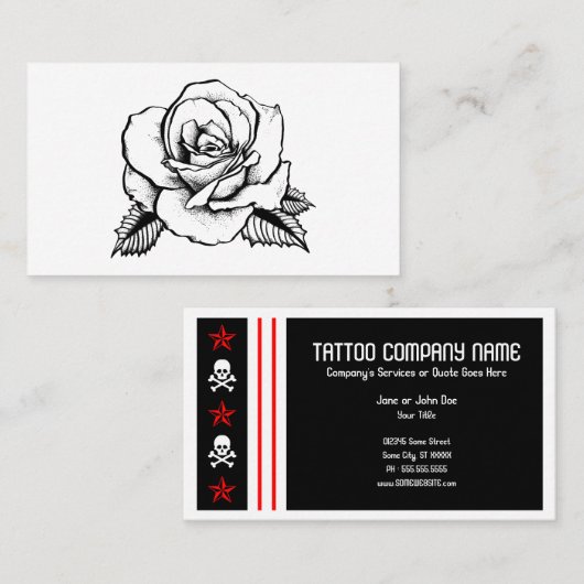 ばら色の入れ墨 名刺 (正面/裏面)