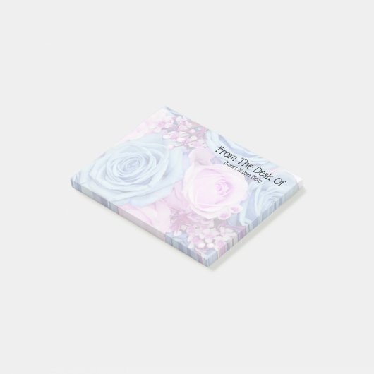 ばら色の写真のピンクの青はあなたの名前衰退しました ポストイット (アングル)