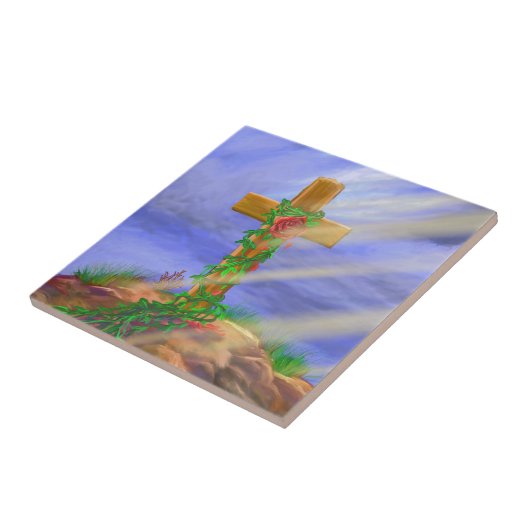 ばら色の十字 タイル (側面)