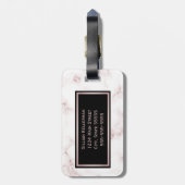 ばら色の大理石のばら色の金ゴールドのモノグラムのな名前 ラゲッジタグ (裏面縦)