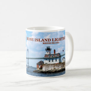 ばら色の島の灯台、ロードアイランドのマグ コーヒーマグカップ