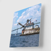 ばら色の島の灯台、ロードアイランド スクエア壁時計 (傾斜)