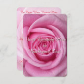 ばら色の招待状のパーソナライズなピンクのバラRSVPカード 出欠カード (正面/裏面)