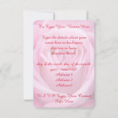 ばら色の招待状のパーソナライズなピンクのバラRSVPカード 出欠カード (裏面)