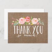 ばら色の旗のバーラップ|のベビーシャワーのサンキューカード サンキューカード (正面/裏面)