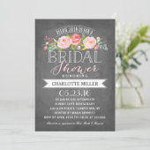 ばら色の旗のブライダルシャワーの招待状 招待状 (スタンド正面)