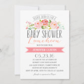 ばら色の旗の昼食会|のベビーシャワー 招待状 (正面)