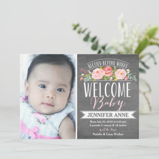 ばら色の旗の黒板|の誕生の発表 案内状 (スタンド正面)