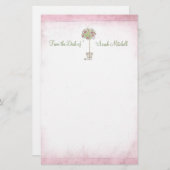 ばら色の木: "机からの- " 便箋 (正面/裏面)