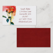 ばら色の水彩画の名刺 名刺 (正面/裏面)