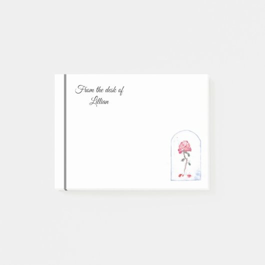 ばら色の水彩画の芸術 ポストイット (正面)