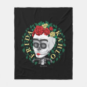 ばら色の王冠が付いているフリーダ・カーロ|のスカル フリースブランケット (正面)