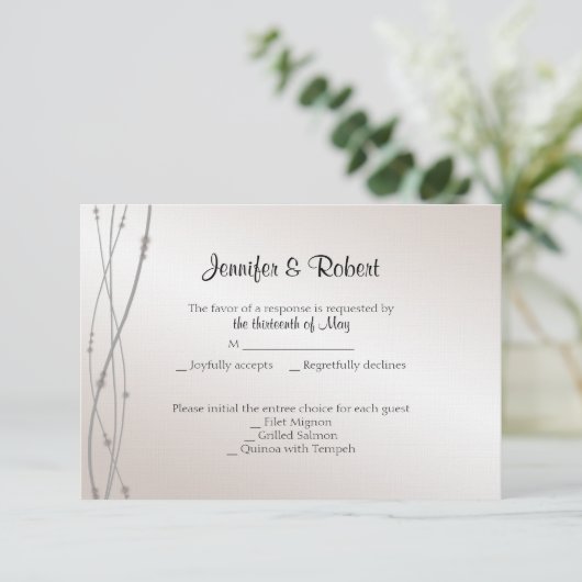 ばら色の真珠第30記念日の応答カード 出欠カード (スタンド正面)