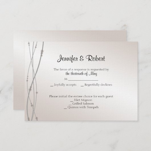 ばら色の真珠第30記念日の応答カード 出欠カード (正面/裏面)