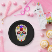 ばら色の砂糖のスカル ペーパープレート (パーティー)