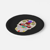 ばら色の砂糖のスカル ペーパープレート (アングル)