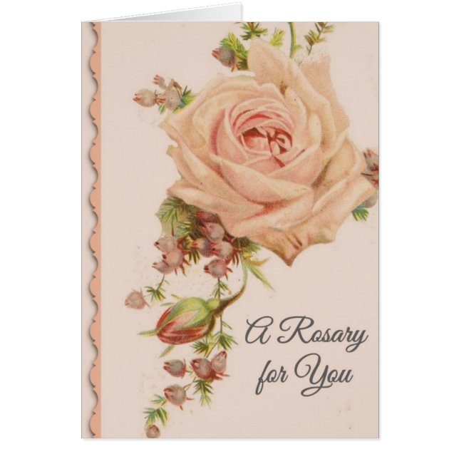 ばら色の祈りの言葉が付いている神聖な数珠 (正面)