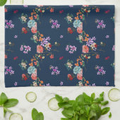 ばら色の花束の花柄パターン キッチンタオル (折り畳み)