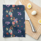 ばら色の花束の花柄パターン キッチンタオル (四つ折り)
