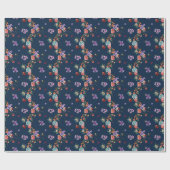 ばら色の花束の花柄パターン ラッピングペーパー (フラット)