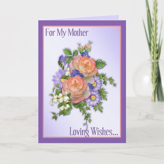 ばら色の花束 カード (正面)