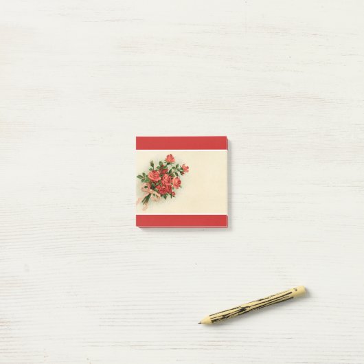 ばら色の花束 ポストイット (デスク上)