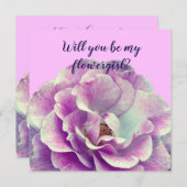 ばら色の花、私のflowergirlです サンキューカード (正面/裏面)