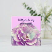 ばら色の花、私のflowergirlです サンキューカード (スタンド正面)